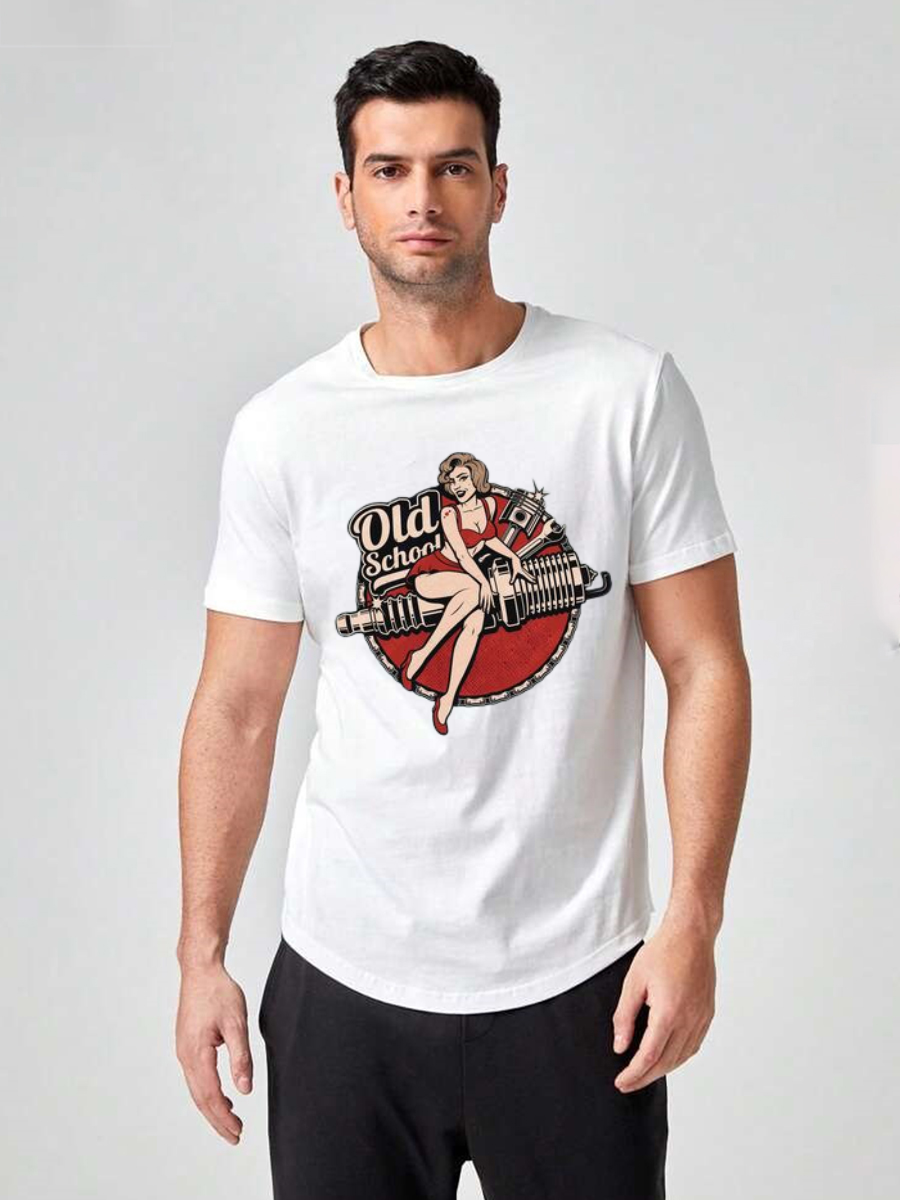 Unisex Round Neck Casual Printed Short Sleeve T-Shirt