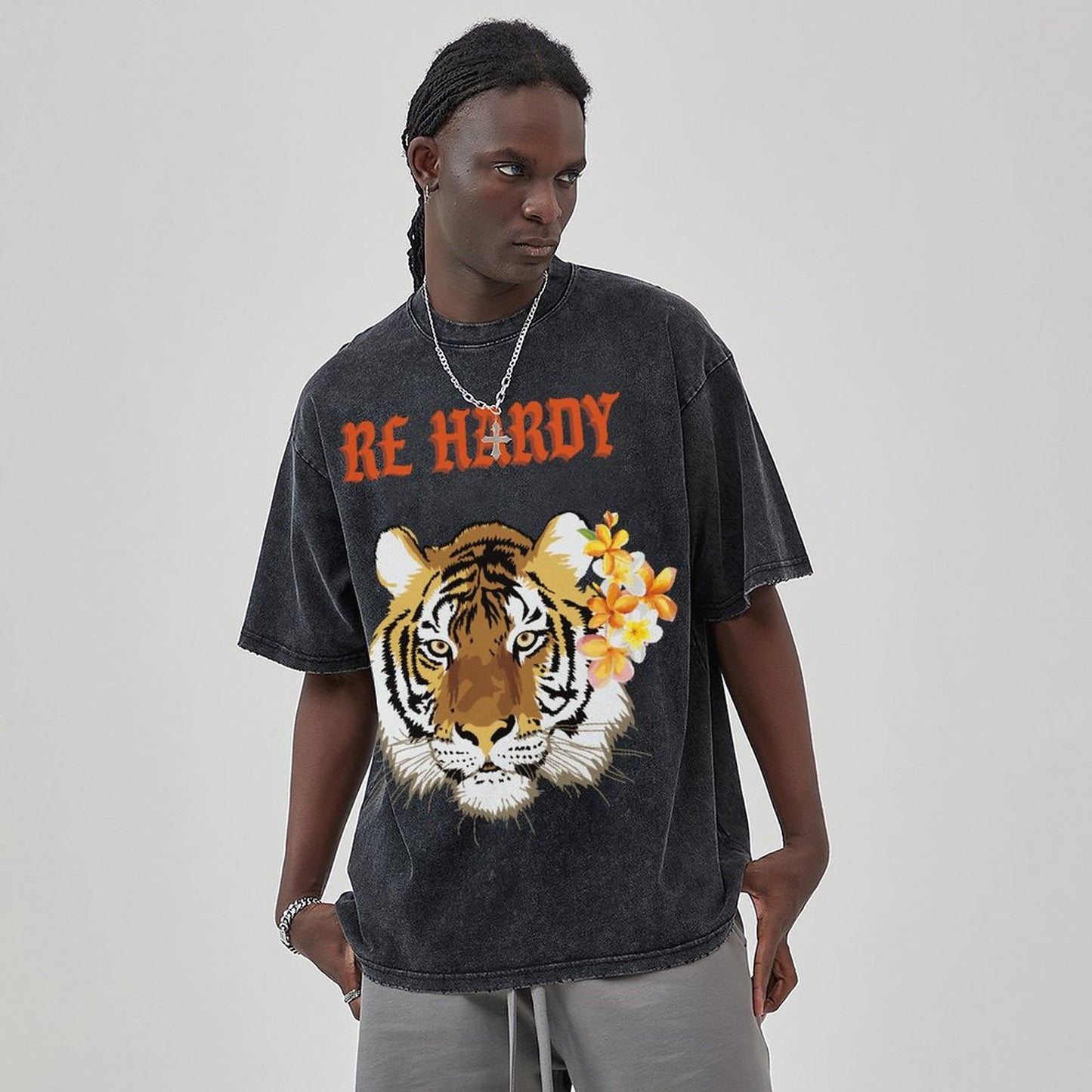 Mens Cotton Wash Solid T-Shirts Oversized Unisex Short Sleeve Streetwear Rap Hip Hop Basic Tee Tops 2305101620
