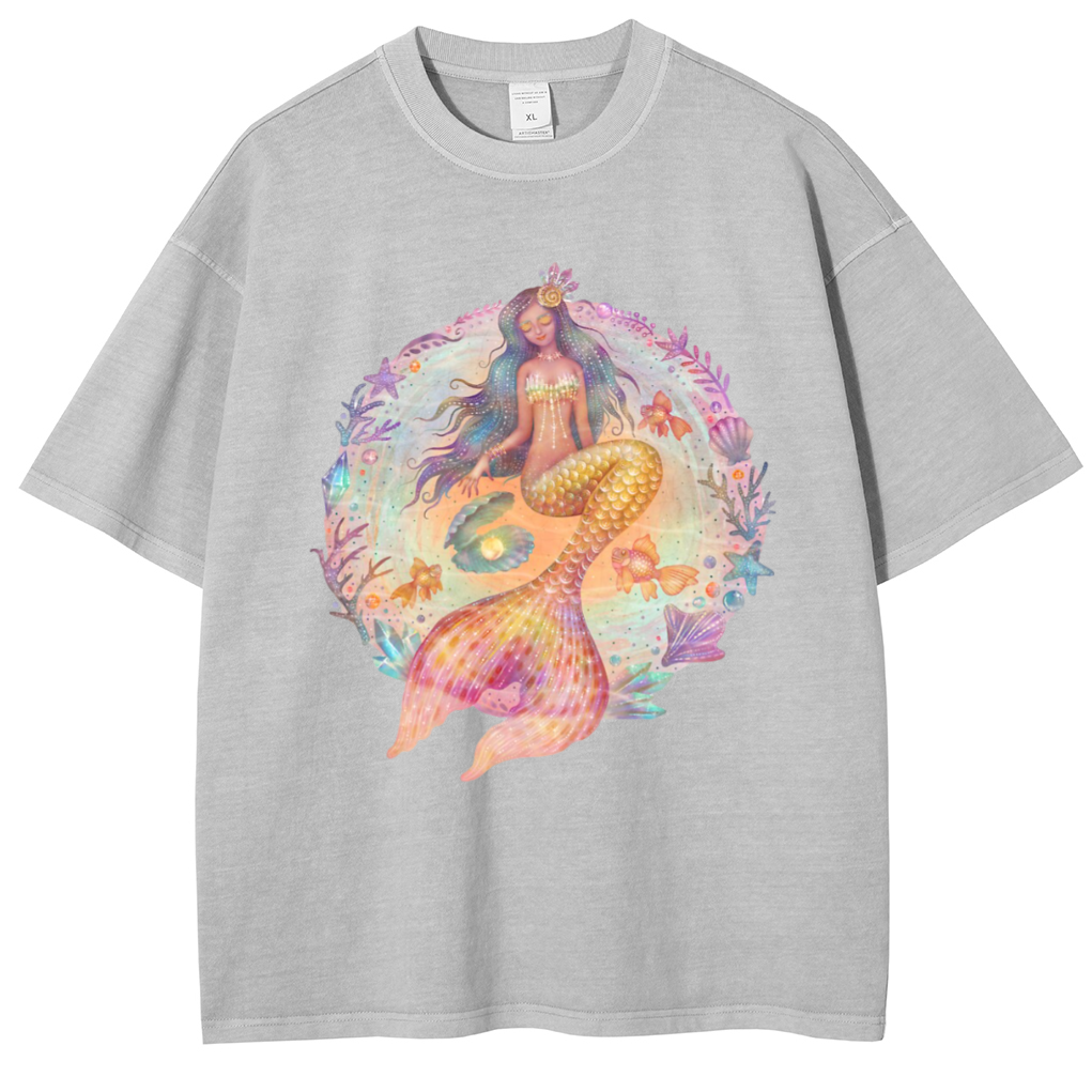 Mens Cotton Wash Solid T-Shirts Oversized Unisex Short Sleeve Streetwear Rap Hip Hop Basic Tee Tops