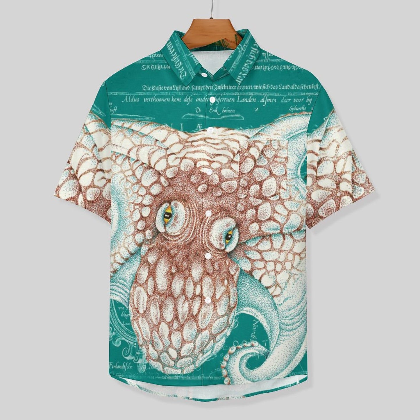 Men's Octopus Painted Art Print Vacation Hawaiian Shirt 2305106292