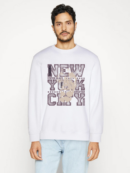 Men's Round Neck Casual Letter Printed Long Sleeve Sweatshirt