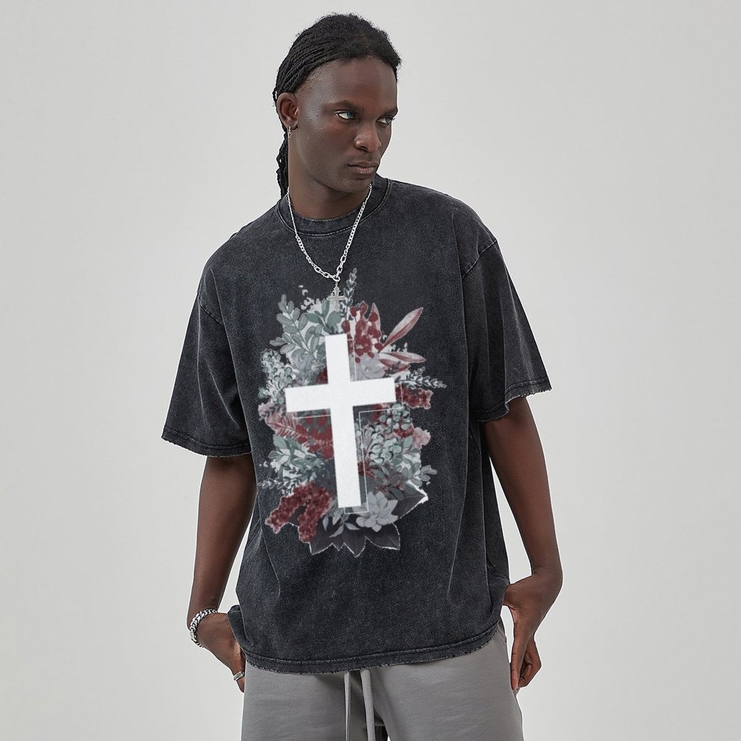 Unisex Vintage Solid Wash T-Shirts 2305103951
