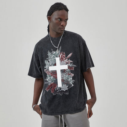 Unisex Vintage Solid Wash T-Shirts 2305103951