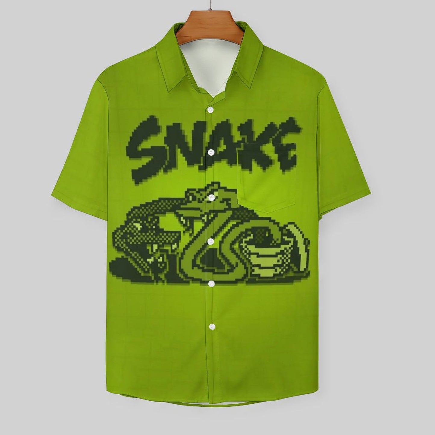 Men's Snake Print Casual Short Sleeve Shirt 2306102380