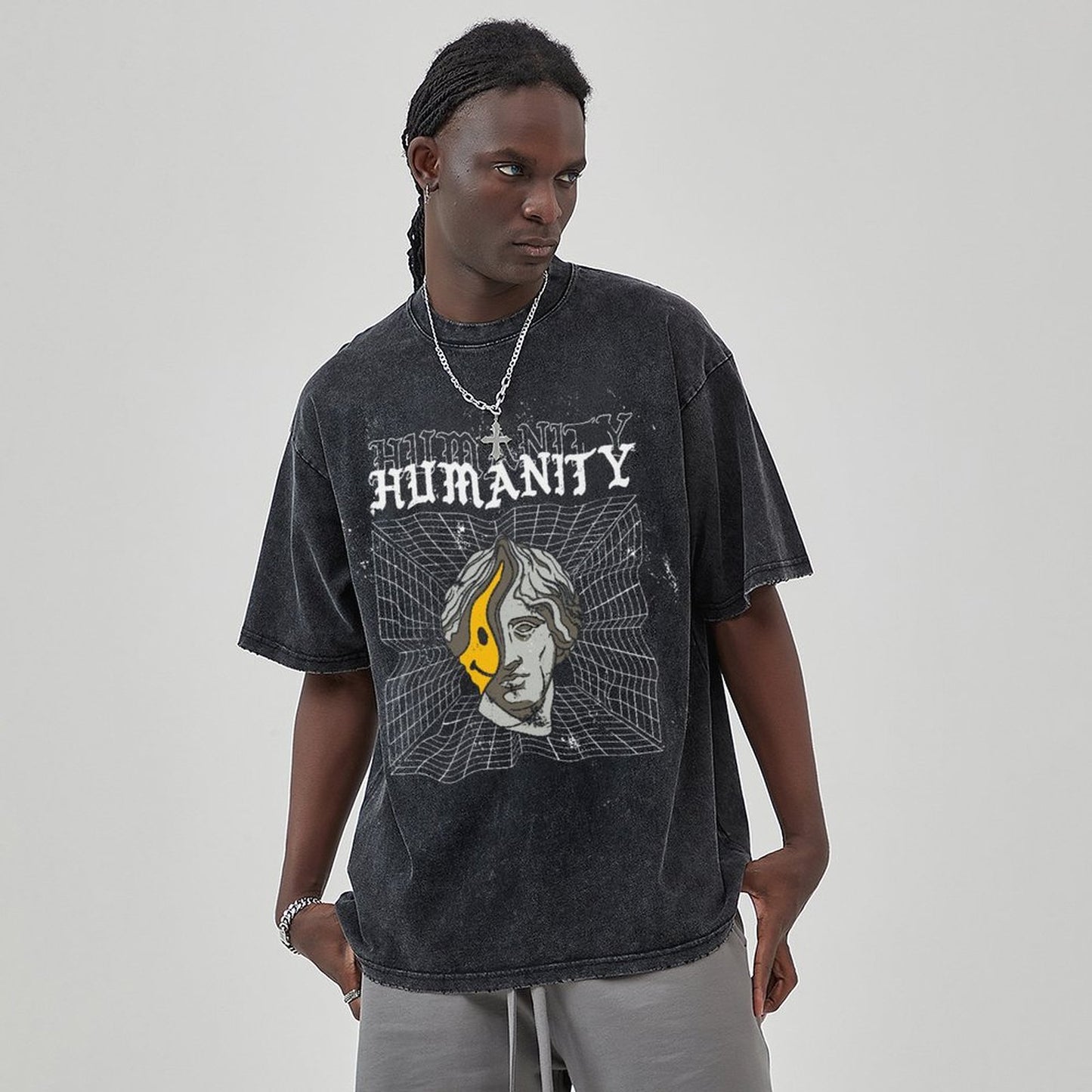 Unisex Vintage Solid Wash T-Shirts 2305102740
