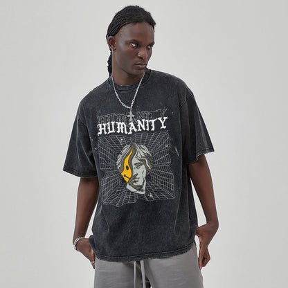 Unisex Vintage Solid Wash T-Shirts 2305102740