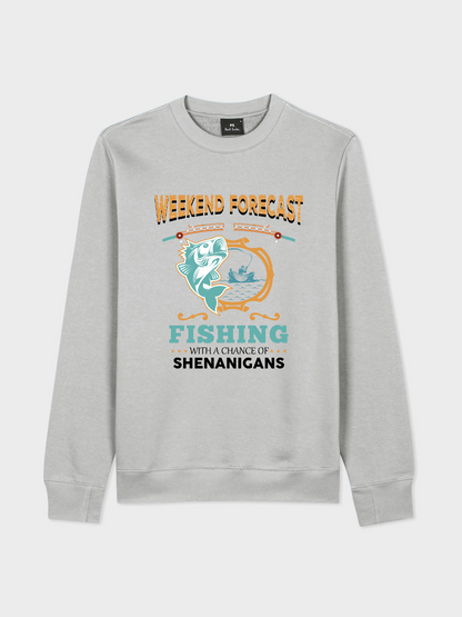 Men's Round Neck Casual Fishing Printed Long Sleeve Sweatshirt
