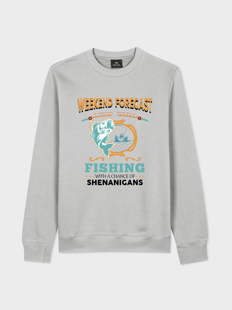 Men's Round Neck Casual Fishing Printed Long Sleeve Sweatshirt
