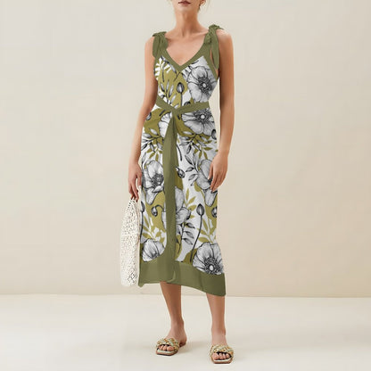 Casual Printed One-Piece Swimsuit And Cover Up 2305102417