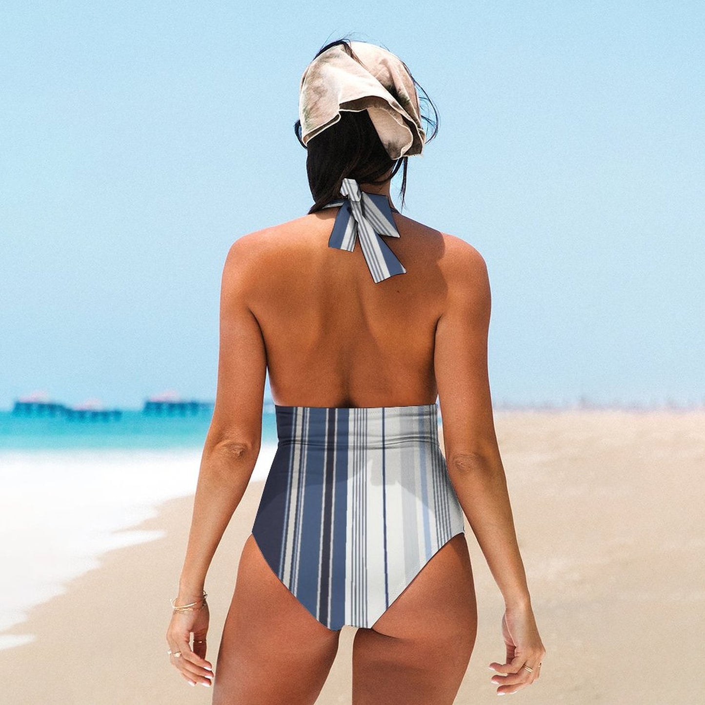 Casual Printed One Piece Swimsuit And Cover Up 2306102478