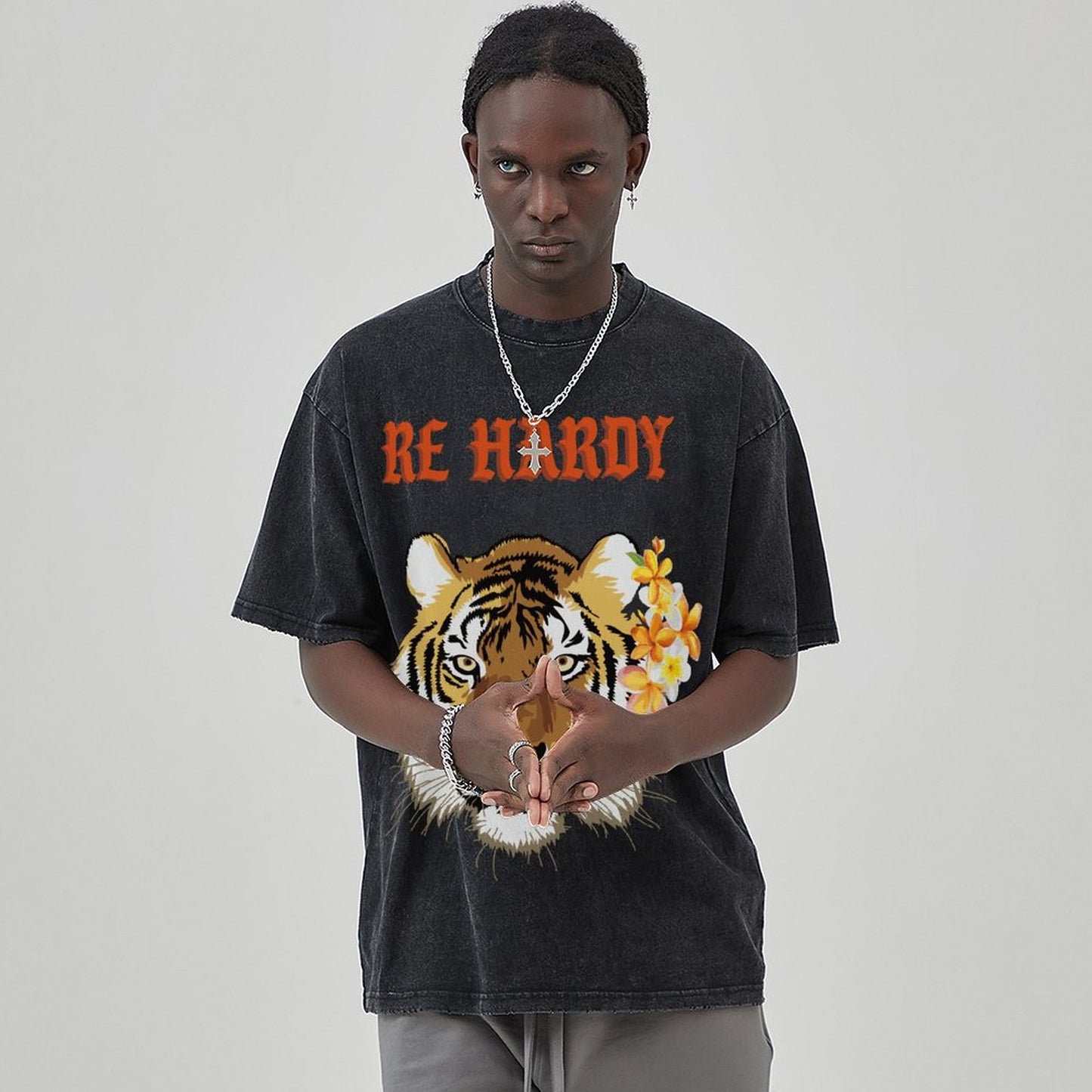 Mens Cotton Wash Solid T-Shirts Oversized Unisex Short Sleeve Streetwear Rap Hip Hop Basic Tee Tops 2305101620