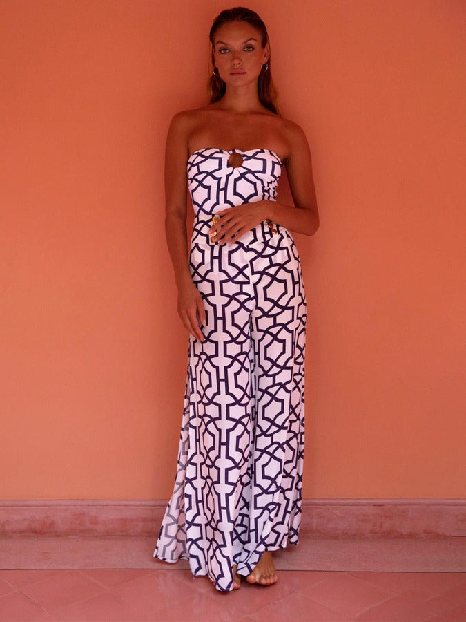 Tile Print Swimsuit and Cover-up