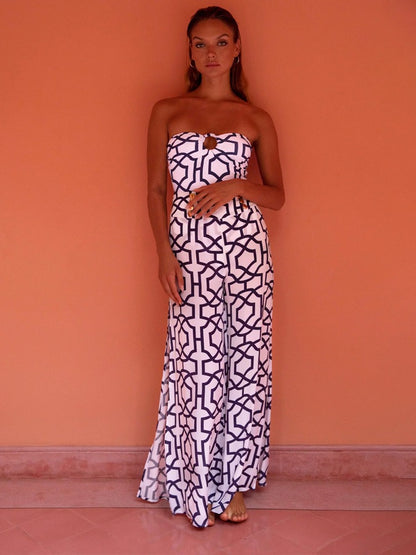 Tile Print Swimsuit and Cover-up