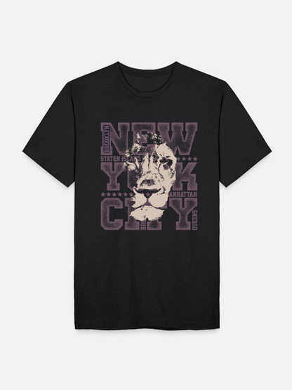 Men's Casual Letter Printed Round Neck Short Sleeve T-Shirt