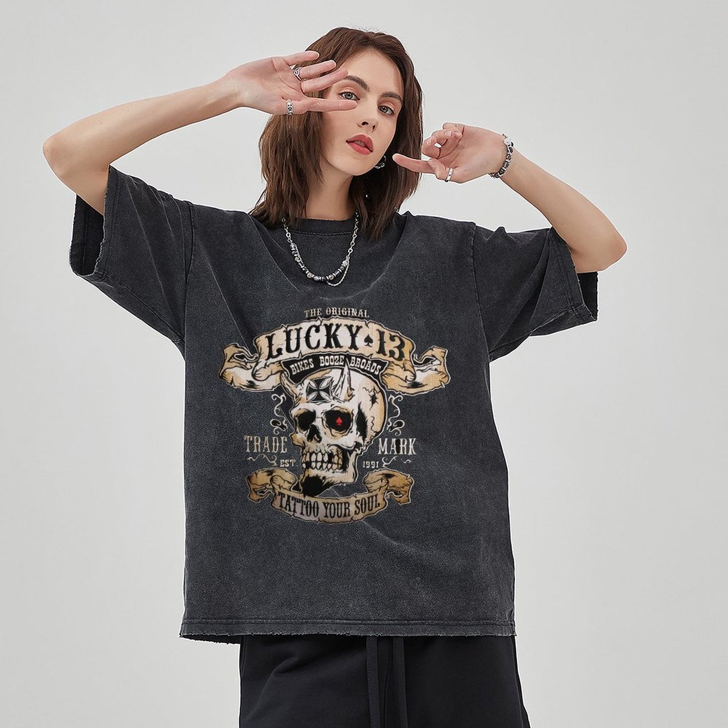 Unisex Vintage Solid Wash T-Shirts 2305101604