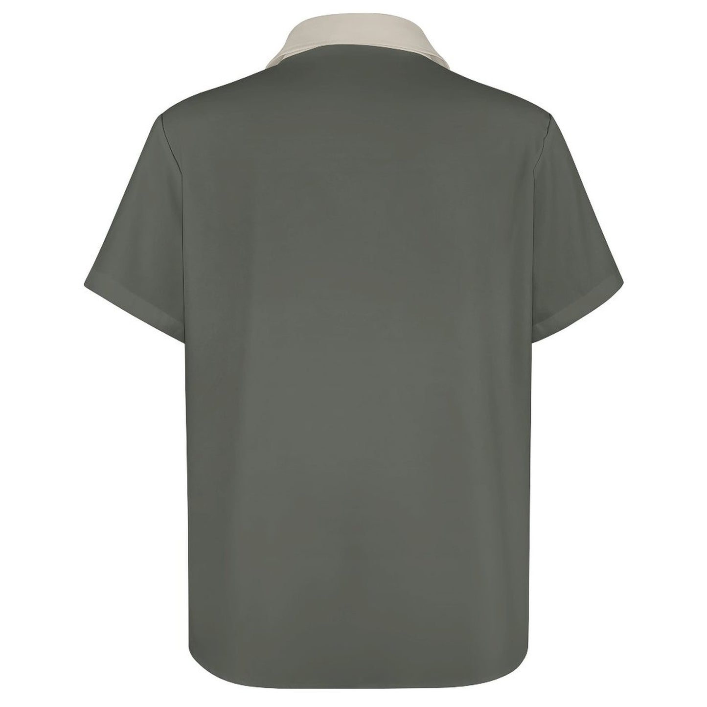 Mens Color-block Striped Casual Breathable Short Sleeve Bowling Shirt