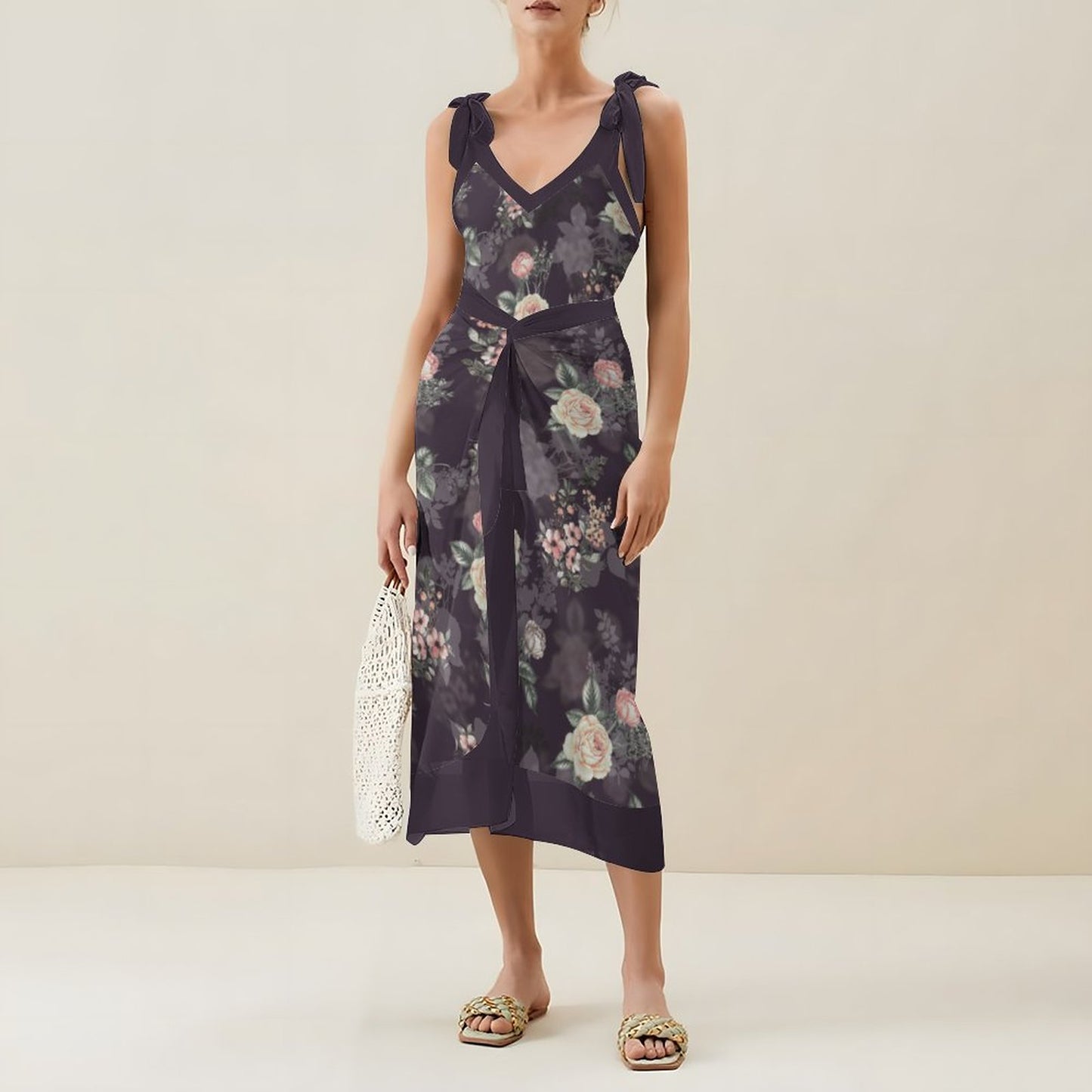 Casual Printed One-Piece Swimsuit And Cover Up 2305102493