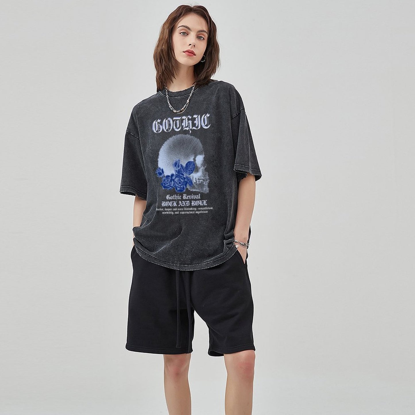 Unisex Vintage Solid Wash T-Shirts 2305102837