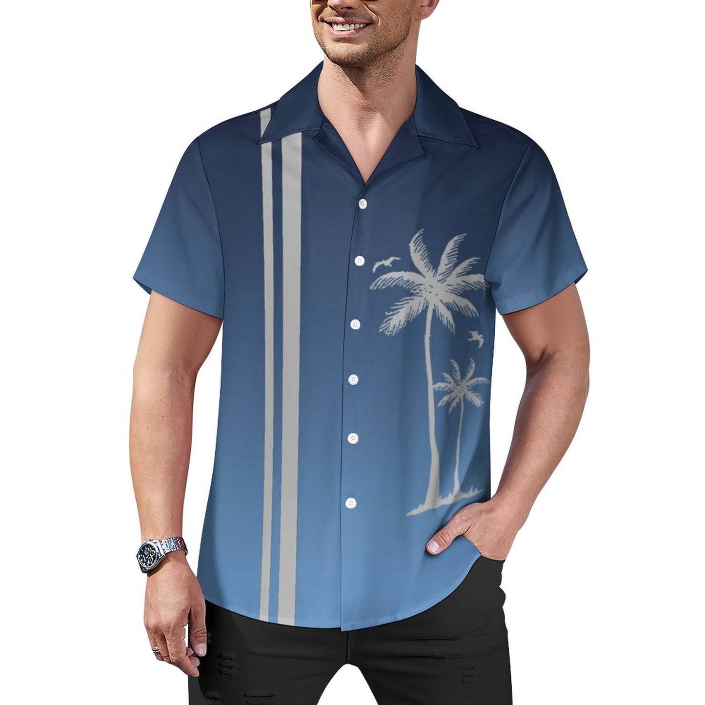 Men's Hawaiian Casual Short Sleeve Shirt 2305102251
