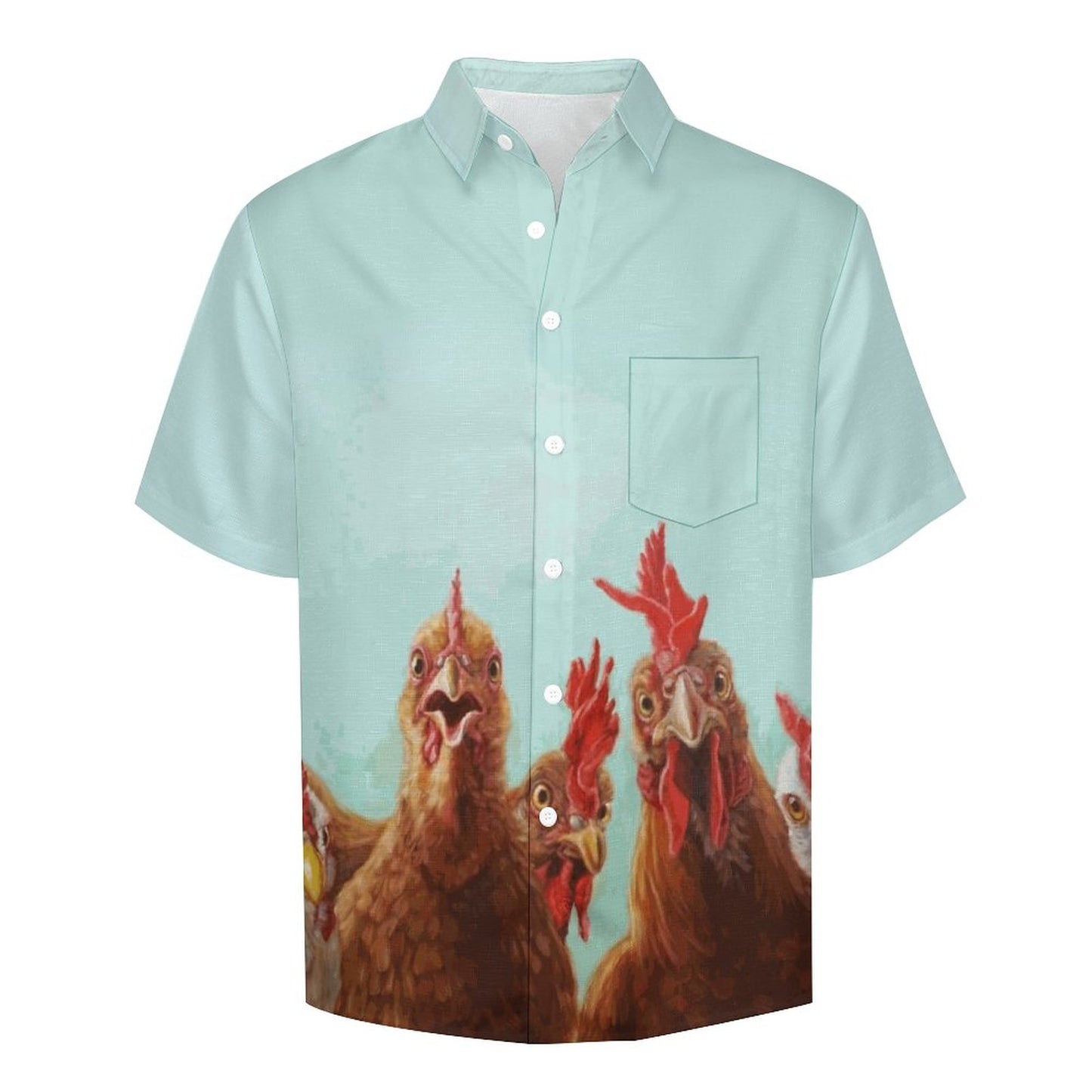 "Chicken's Watch" Casual Men's Print Shirt