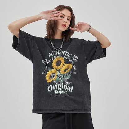 Unisex Vintage Solid Wash T-Shirts 2305101926
