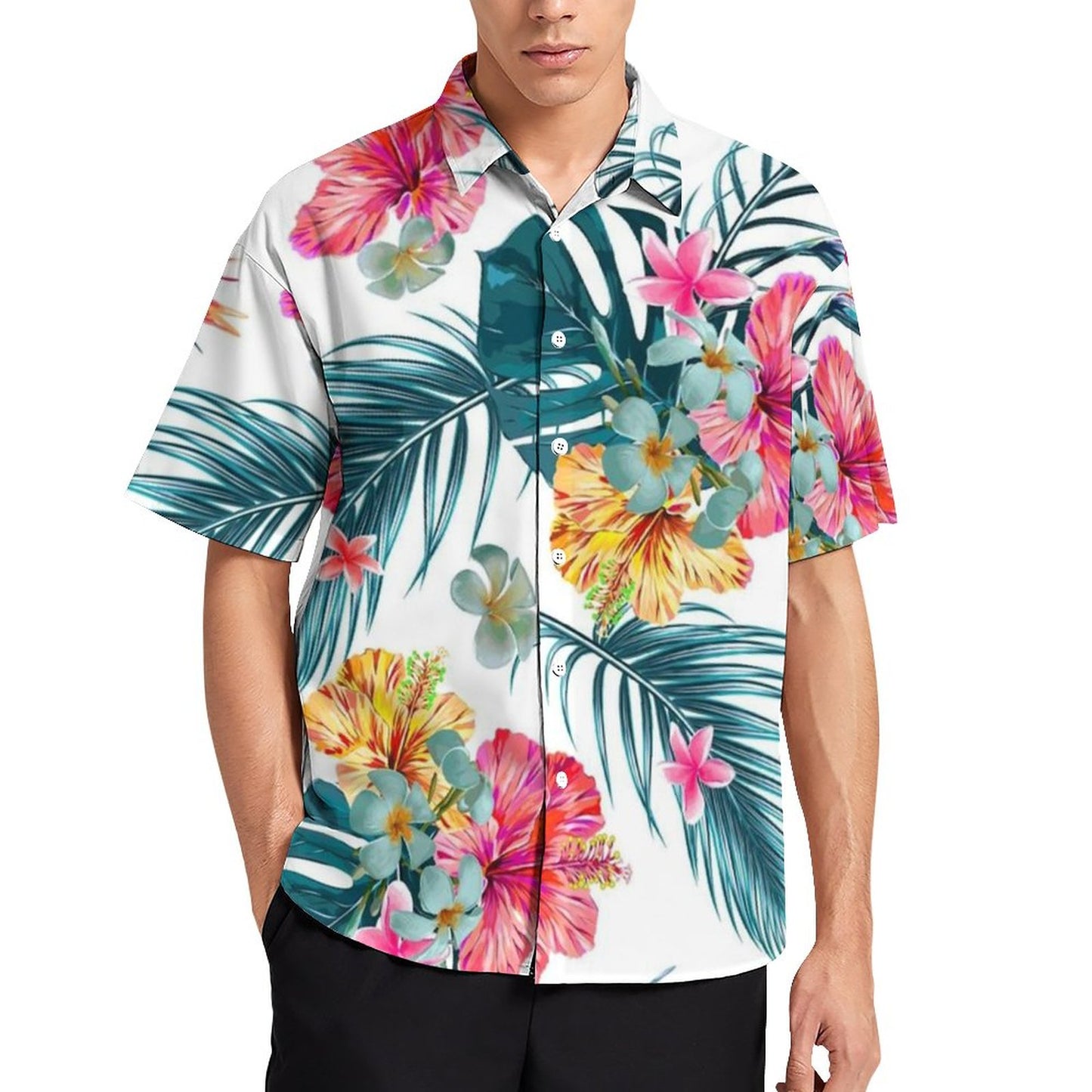 Men's Hawaiian Print Resort Shirt 2305101473