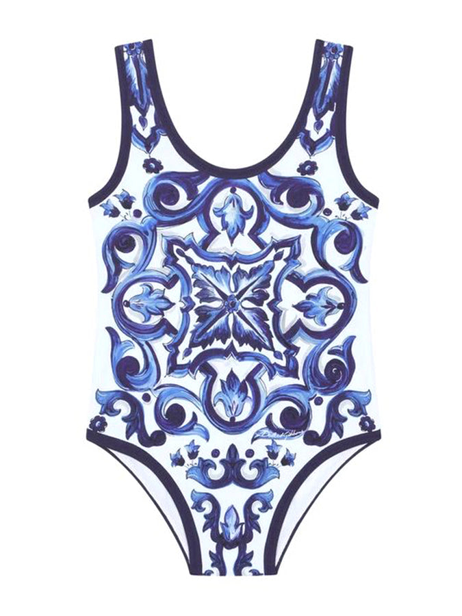 Fashion Vintage Print One Piece Swimsuit and Cover Up