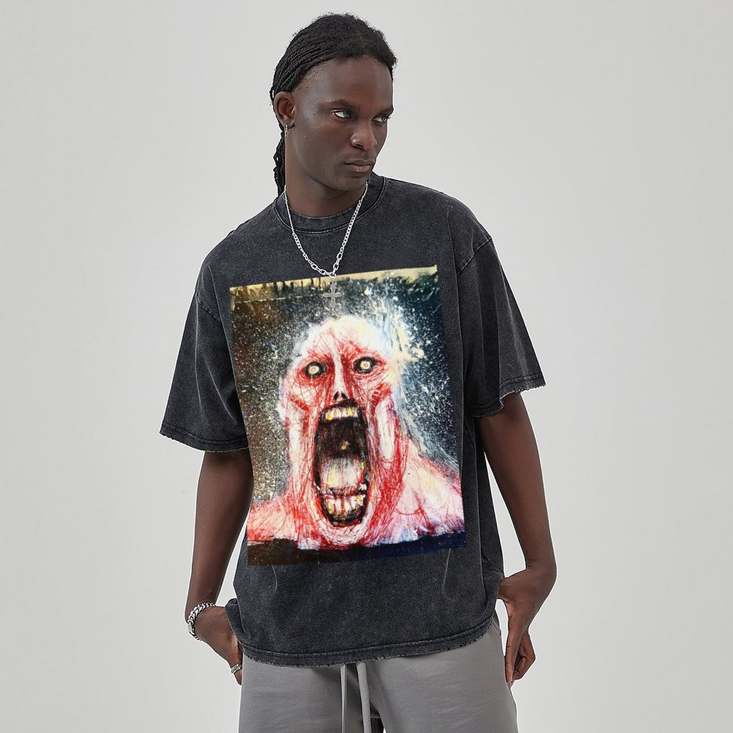 Unisex Vintage Solid Wash T-Shirts 2305104076