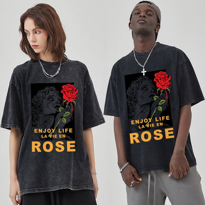 Unisex Vintage Solid Wash T-Shirts 2305102851