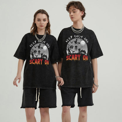 Unisex Vintage Solid Wash T-Shirts 2305101614
