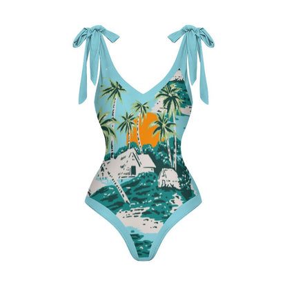 Casual Printed One-Piece Swimsuit And Cover Up 2305102406