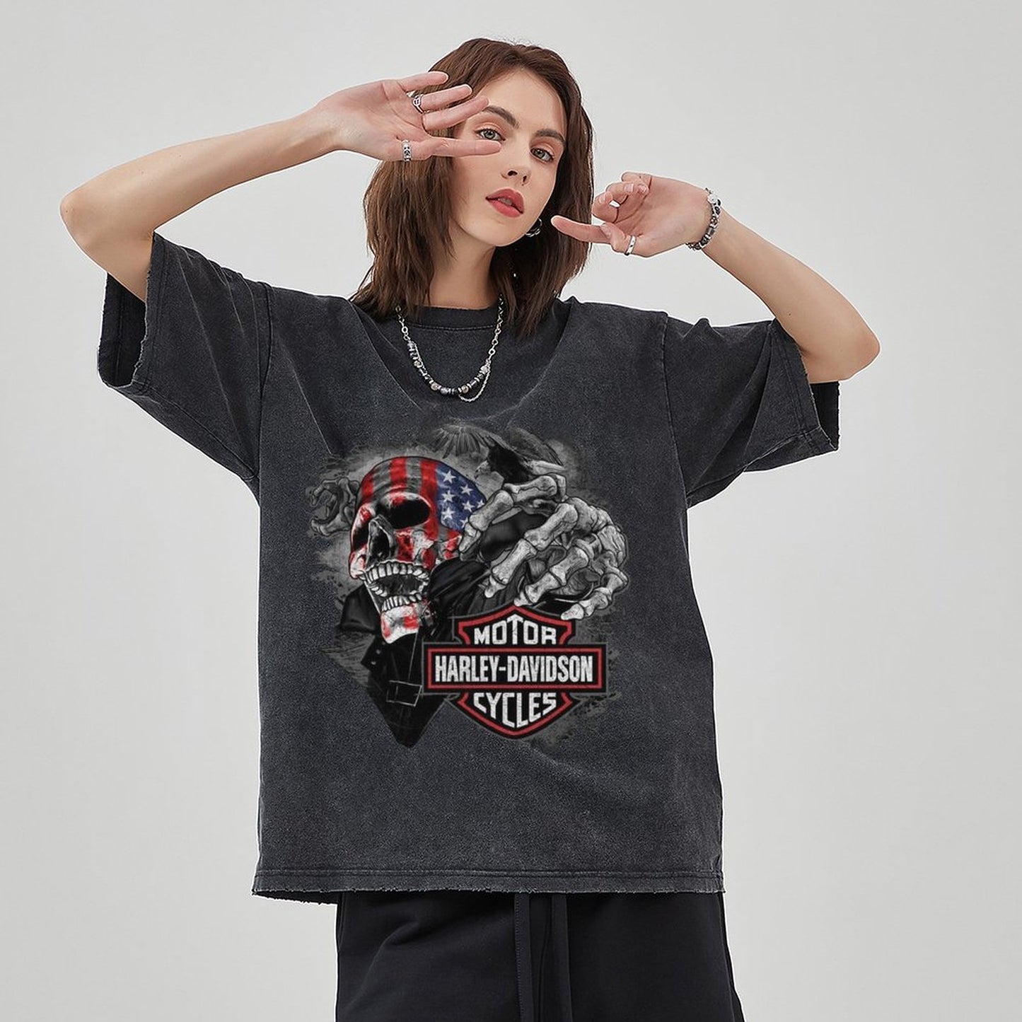 Unisex Vintage Solid Wash T-Shirts 2305104094
