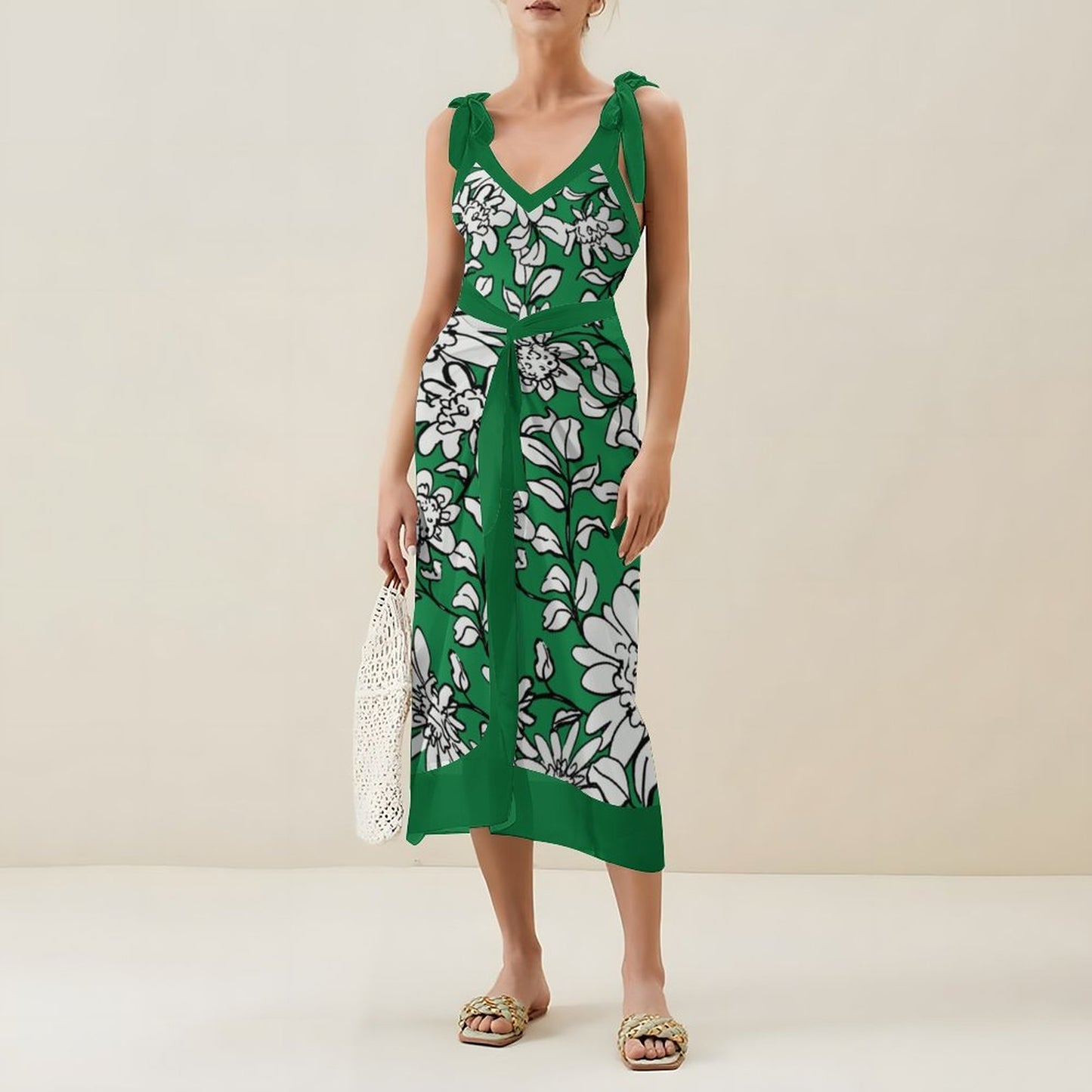 Casual Printed One-Piece Swimsuit And Cover Up 2305102446