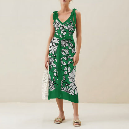 Casual Printed One-Piece Swimsuit And Cover Up 2305102446