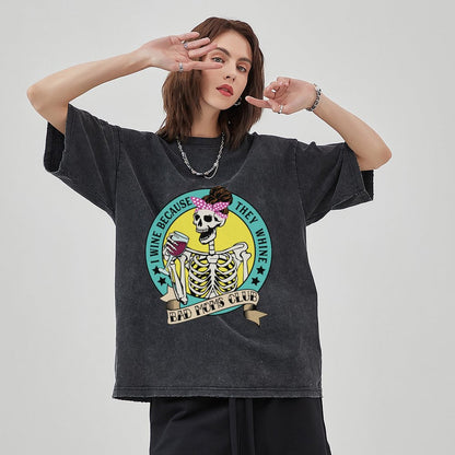Unisex Vintage Solid Wash T-Shirts 2305104099