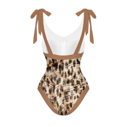 Casual Printed One-Piece Swimsuit And Cover Up 2305102512
