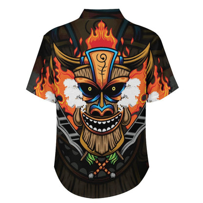 Men's TIKI Print Casual Short Sleeve Shirt 2306102581