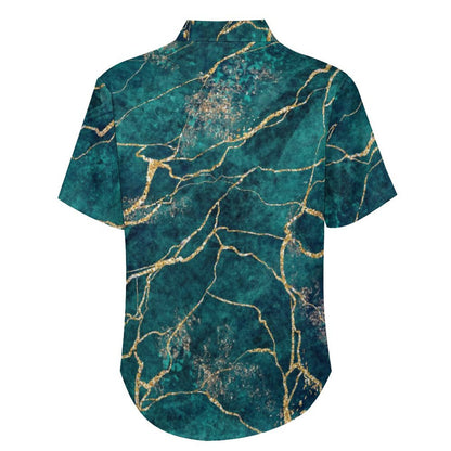 Men's Texture Print Vacation Hawaiian Shirt 2306104055