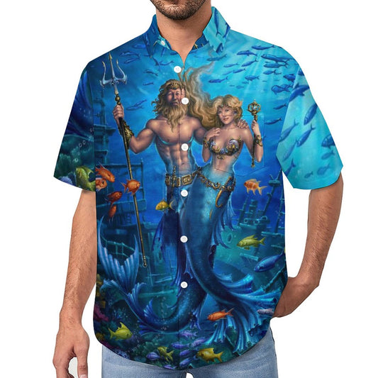 Men's Hawaiian Print Lapel Shirt 2304107120