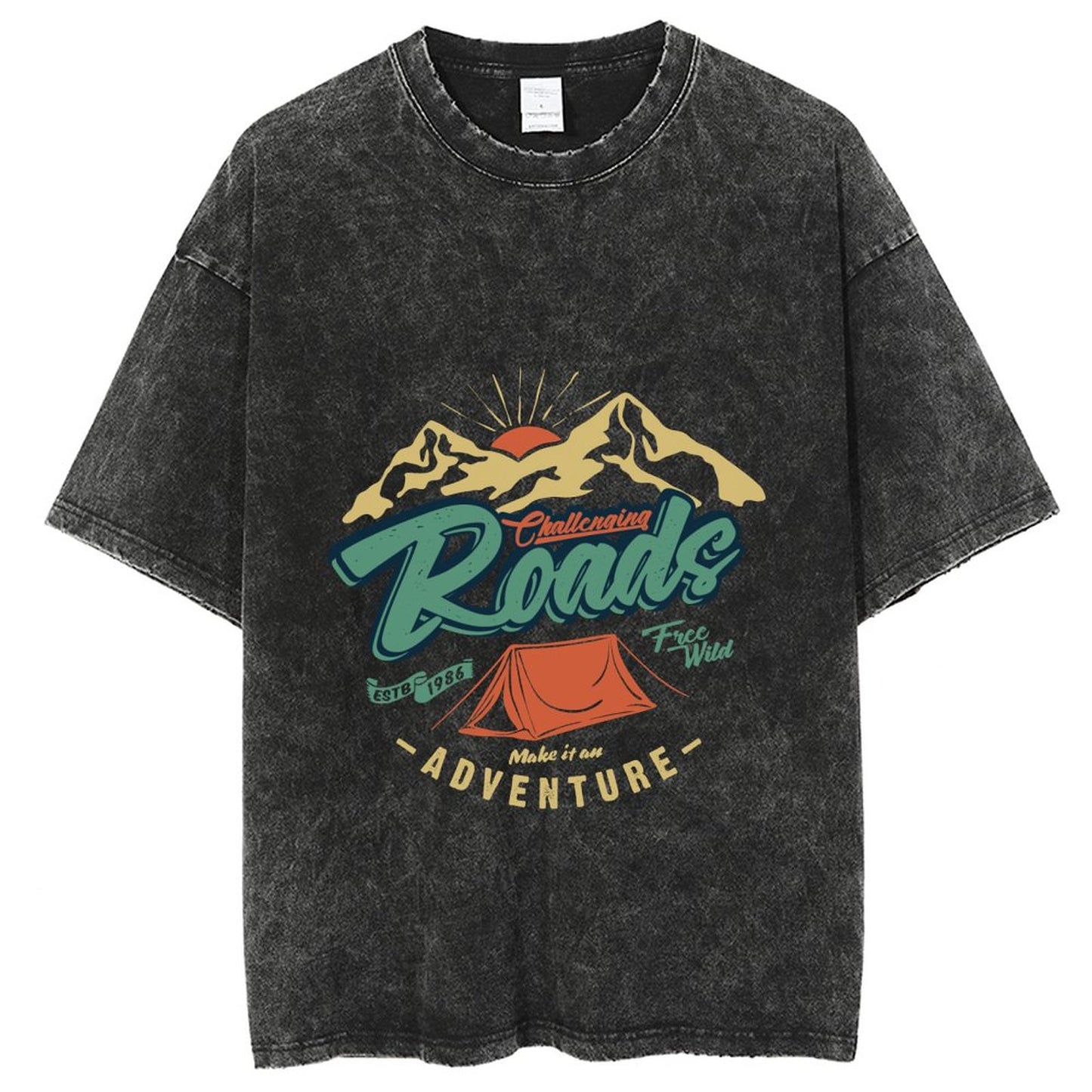 Unisex Vintage Solid Wash T-Shirts 2305102646