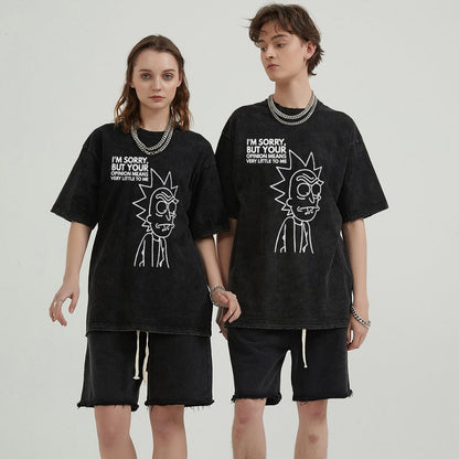 Unisex Vintage Solid Wash T-Shirts 2305103415