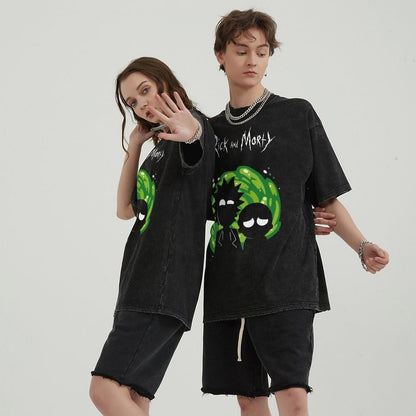 Unisex Vintage Solid Wash T-Shirts 2305103412