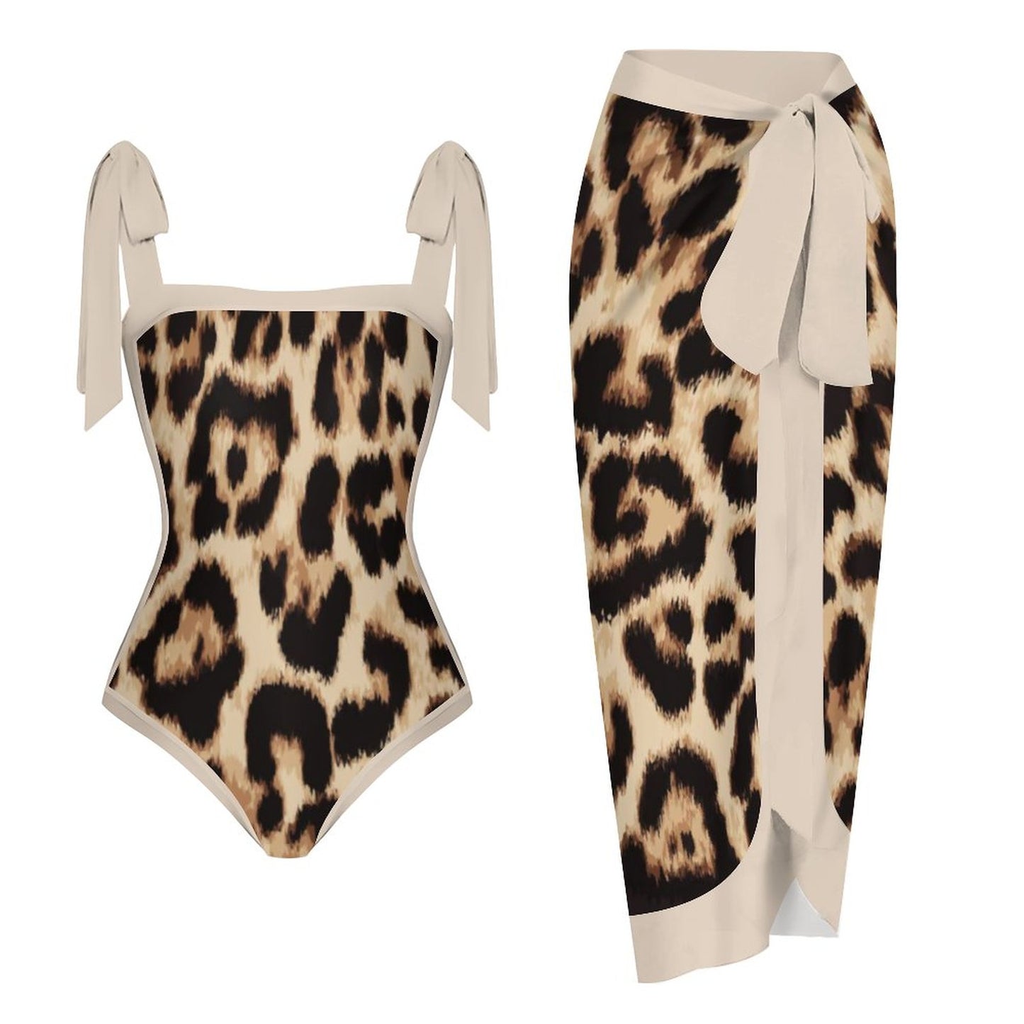 Fashion Printed One Piece Swimsuit And Cover Up 2305104496