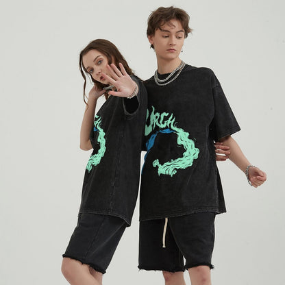 Unisex Vintage Solid Wash T-Shirts 2305101603