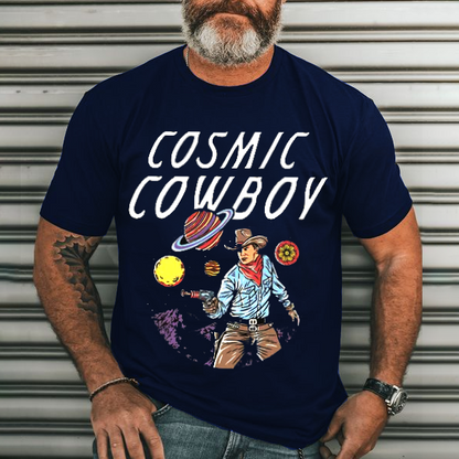 Cosmic Cowboy Men's Casual Printed T-Shirt