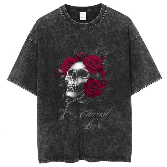 Unisex Vintage Solid Wash T-Shirts 2305104071