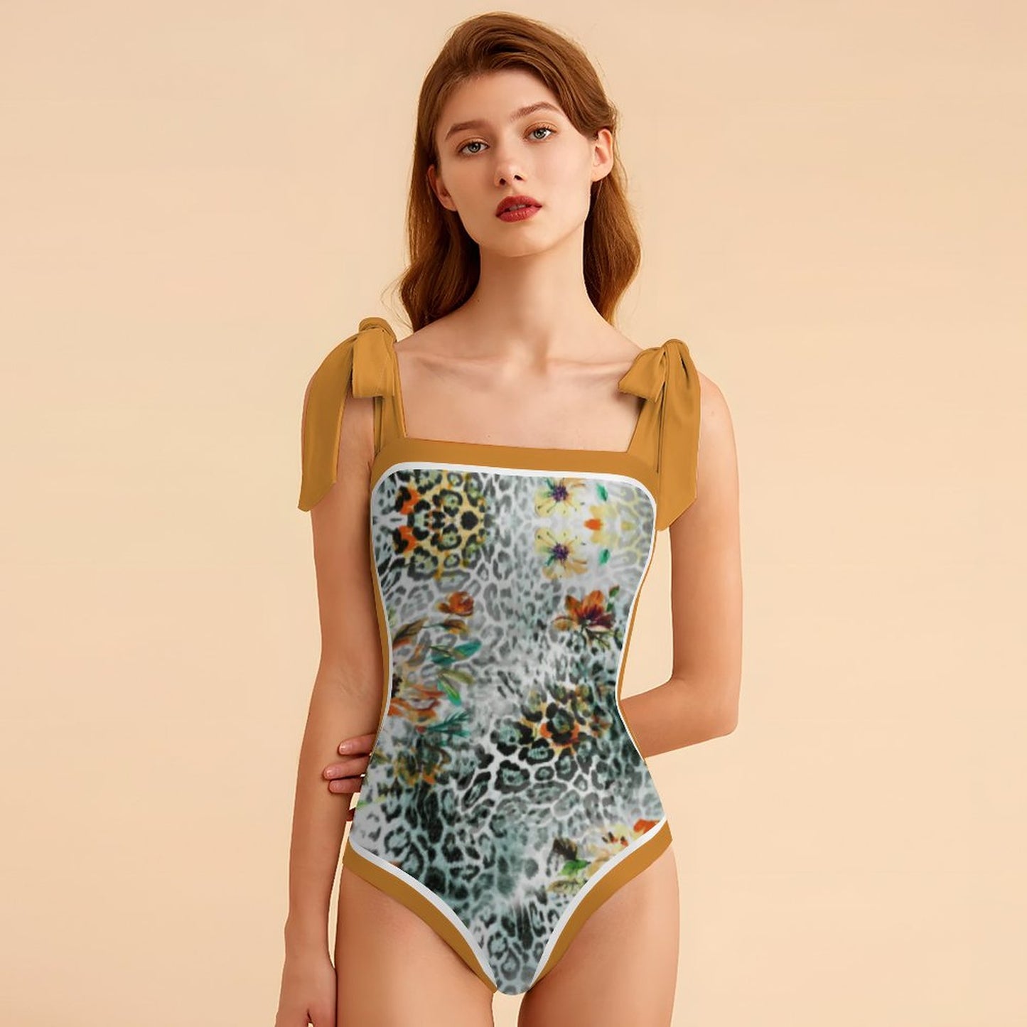 Fashion Printed One Piece Swimsuit And Cover Up 2305104444