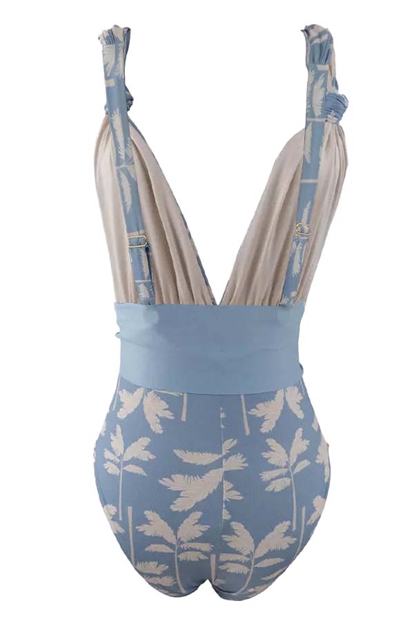 Fashion Print Beach One Piece Swimsuit and Cover Up