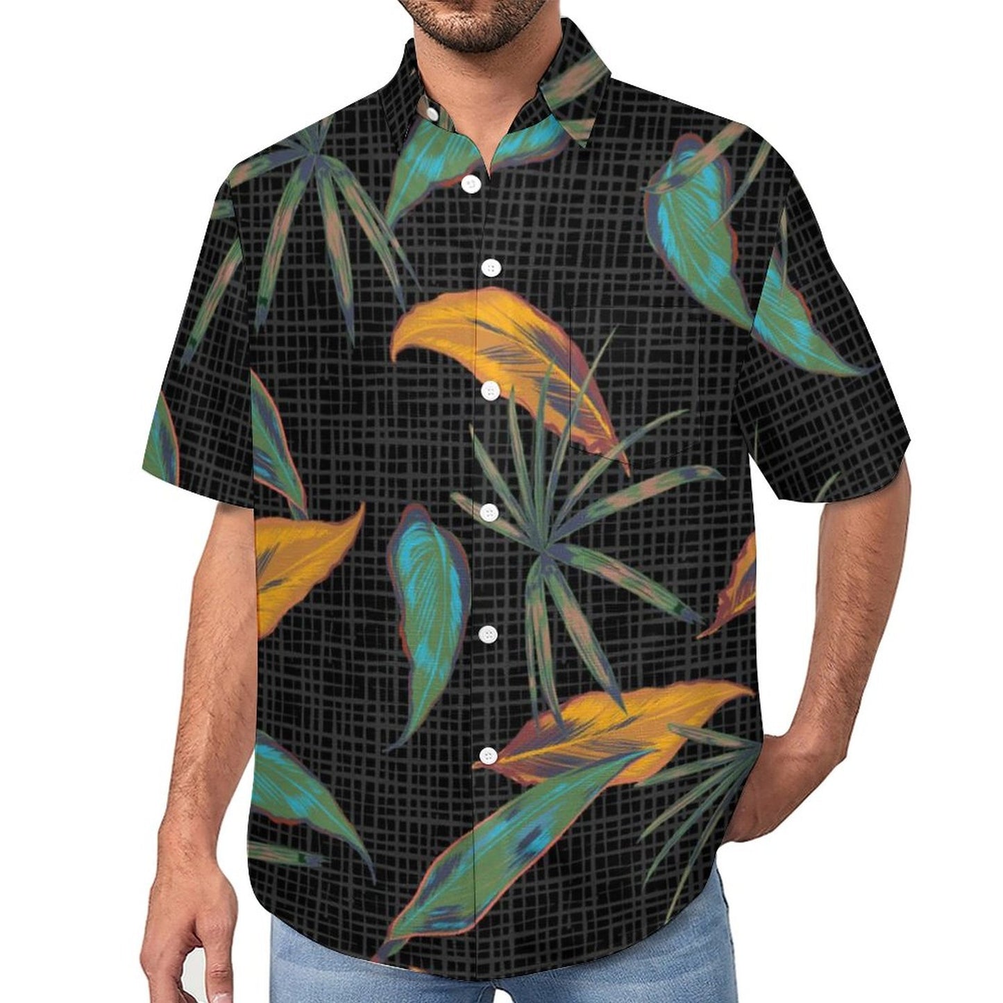 Men's Botanical Print Vacation Hawaiian Shirt 2306104582