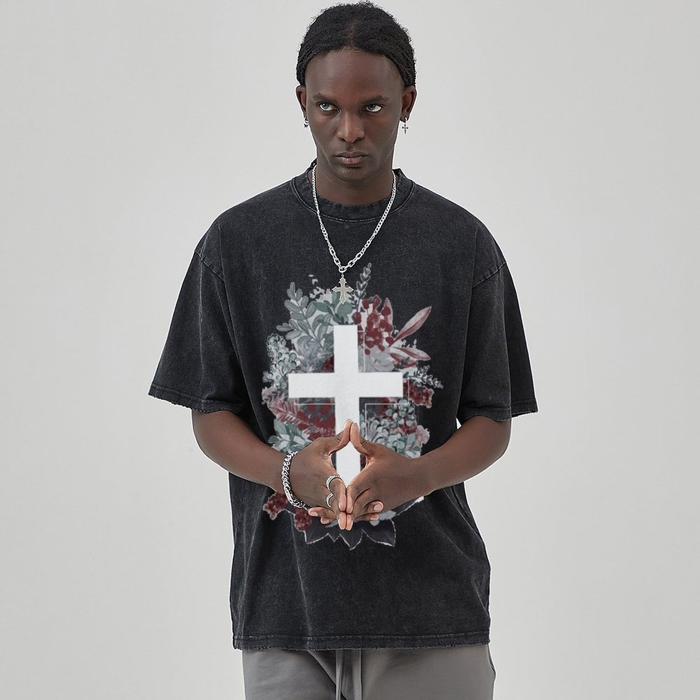 Unisex Vintage Solid Wash T-Shirts 2305103951